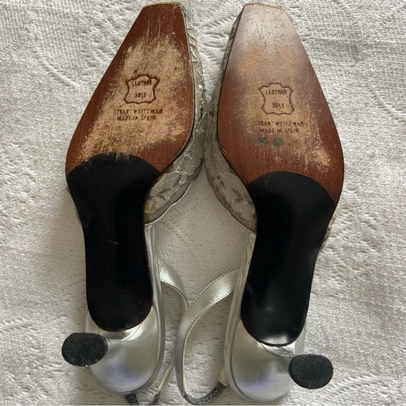 Stuart Weitzman Slingback Lace Heels - Picture 5 of 6